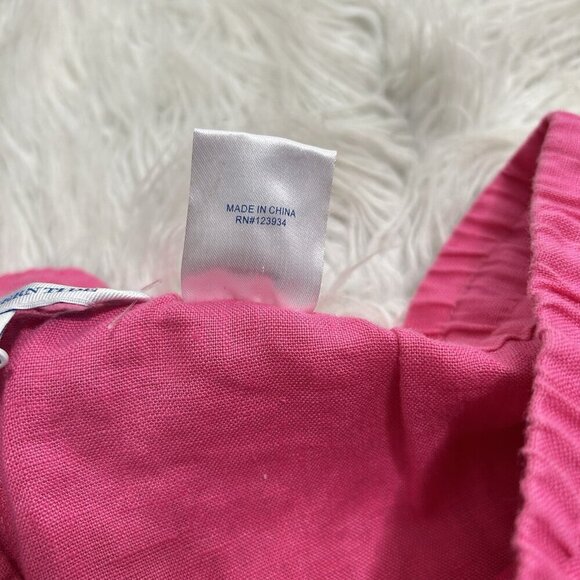 Southern Tide New 100% Pink Linen Wide Leg Pant Elastic Waist Drawstring Size S - Picture 9 of 12
